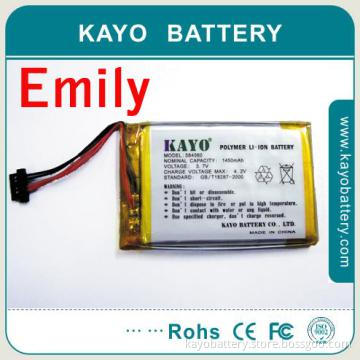 Rechargeable 3.7V 3000mAh  li po battery for degital devices 604883